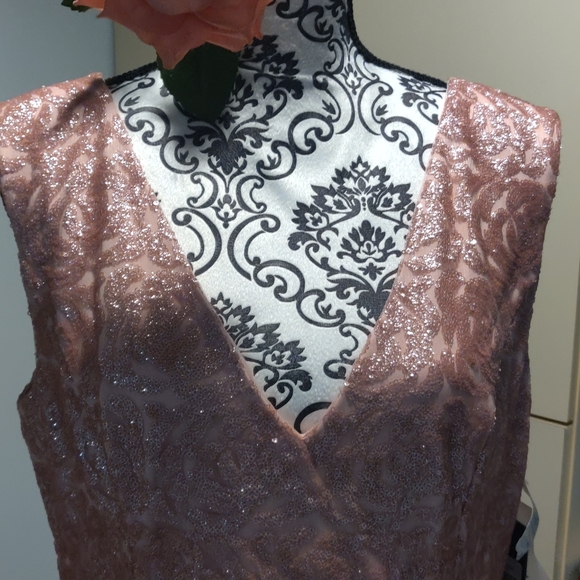 NWT Karl Lagerfeld Embroidered Glitter Sequin Gown from Neiman Marcus - Picture 3 of 8